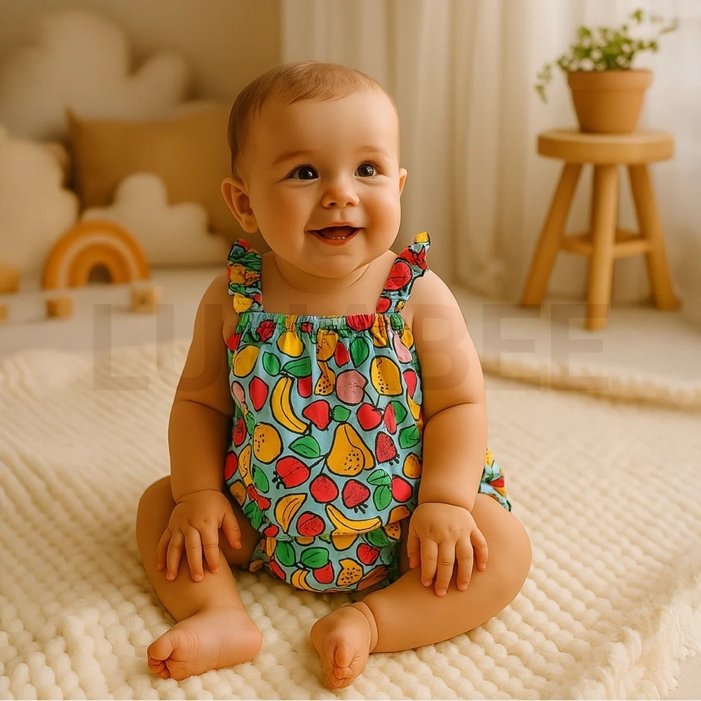 NWT! Old Navy Printed Fruit Sleeveless One-Piece Romper for Baby
